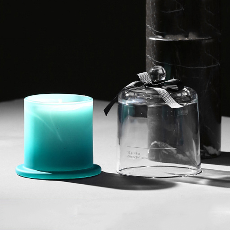 Customized own brand private logo wholesale luxury scented candle with glass cloche